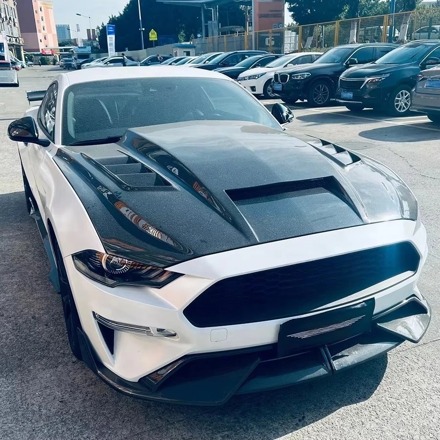 New Carbon Fiber for Air Hood for 2018-2023 for  GT Body Kit with Bolts Included Black Bolt-On